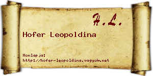 Hofer Leopoldina névjegykártya
